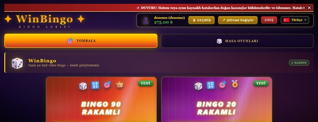 Winbingo1.com Giriş İçin Tıklayın Winbingo1.com kiralık tombala ve bingo sitesi